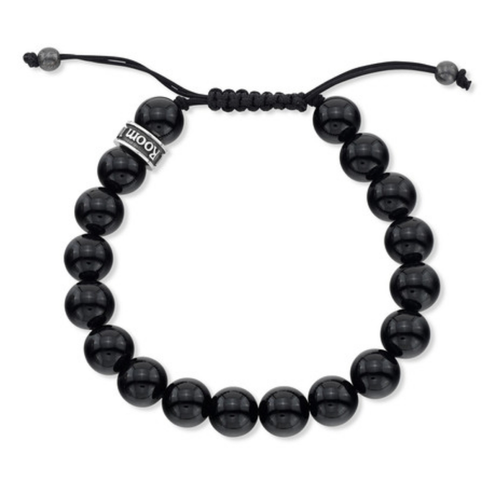 ROOM 101 Polished Agate Shamballa Bead Bracelet